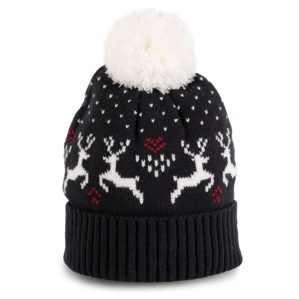 Knitted Beanie with Reindeer