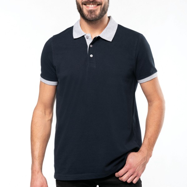 Men's Two-tone Short Sleeve Polo Shirt
