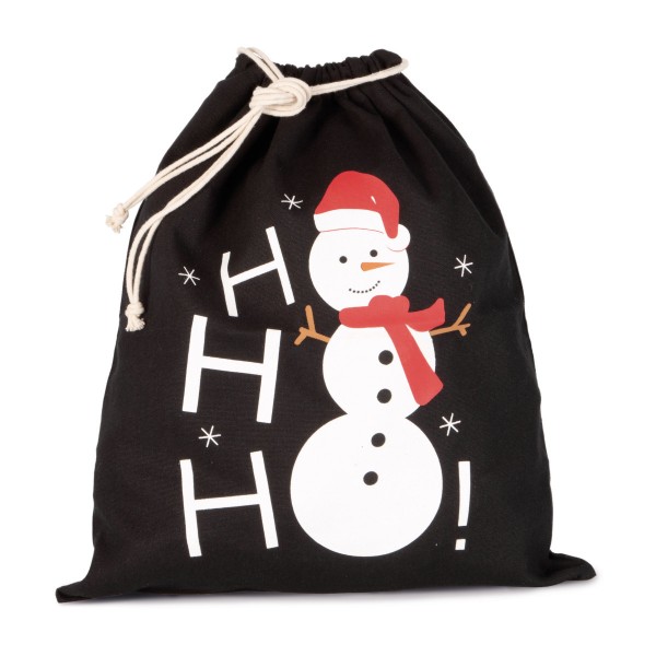 Cotton Bag with Drawstring - Snowman