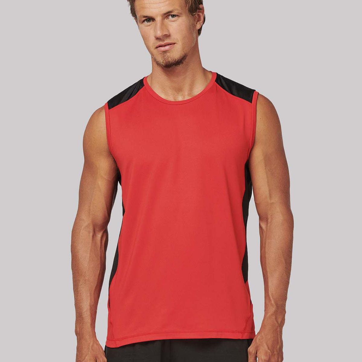 T-shirt de desporto bicolor para homem de manga cava - RBD.PT