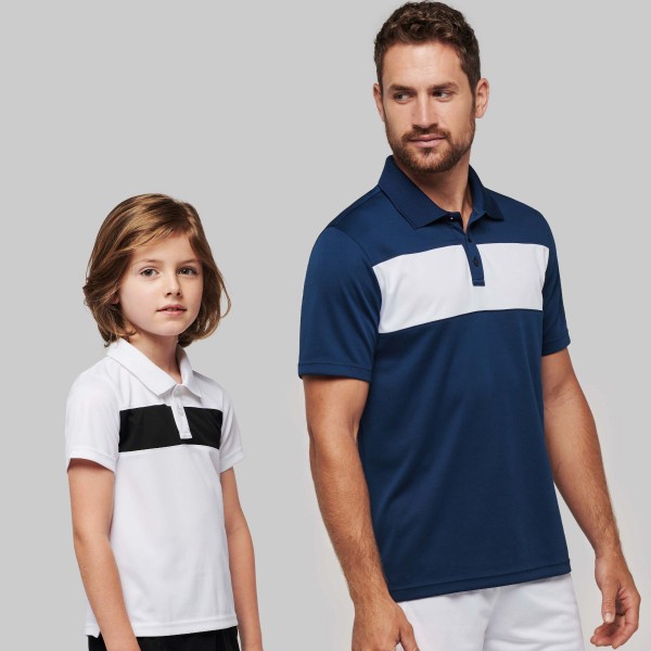 Men's Short Sleeve Polo Shirt with Contrasting Chest
