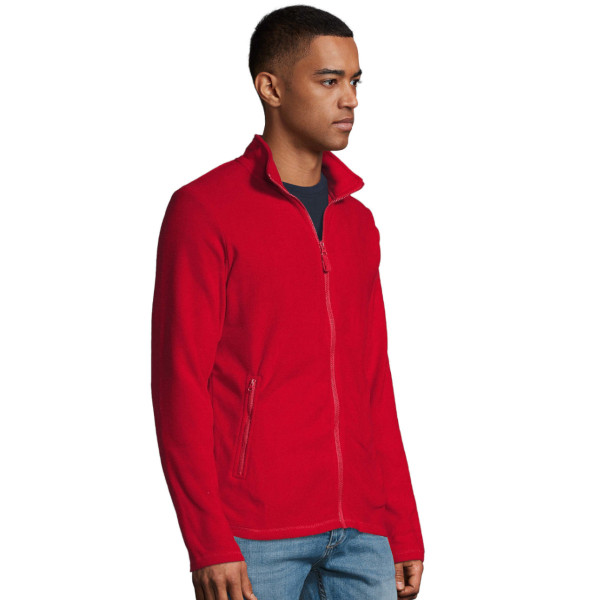 Men's Red Zippered Fleece Jacket
